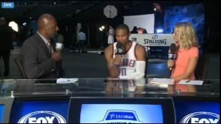 Kevin Durant and Russel Westbrook - Media Day 2014