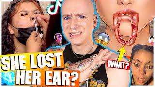 DIY Helix Piercing Ends In DISASTER  New TikTok Piercing Fails 15  Roly