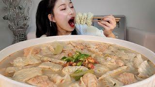 직접만든 만둣국 한그릇 먹방 Ill try dumpling soup Mukbang