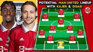 UNITED TRANSFER PLAN LOVRO MAJER & AXEL DISASI  MANCHESTER UNITED Starting Lineup Next Season 2023