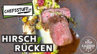 Hirschrücken mit Pastinakenpüree - Hirschsteak braten  #22 - Foodadventskalender2020 - foak2020