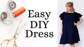 Zero Waste Sewing Project - Quick & Easy Ruffle Sleeve Dress