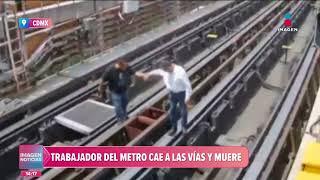 VIDEO Trabajador del Metro cae a la vías y muere  Noticias con Crystal Mendivil