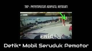 Detik² Mobil Seruduk Pemotor & Trotoar