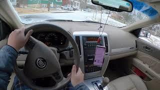 POV Drive Snow Drifting a Cadillac STS