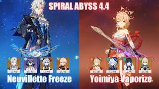 C0 Neuvillette Freeze & C0 Yoimiya Furina Vaporize  Spiral Abyss 4.4  Genshin Impact