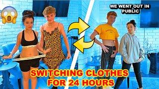 Switching Clothes With My Boyfriend For 24 Hours *IN PUBLIC*