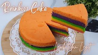 RESEP RAINBOW CAKE KUKUS Super Lembut  Bolu Pelangi Anti Gagal