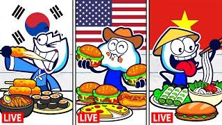 Food Tour With Max Eating JUNK Food From Around The WORLD   Funny Cartoon @MaxsPuppyDogOfficial