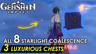 Minacious Isle All 8 Starlight Coalescence Puzzle for 3 Luxurious Chests - Genshin Impact