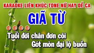 Karaoke Liên Khúc Giã Từ  Nhạc Sống Tone Nữ  Huỳnh Lê