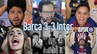 BEST COMPILATION  FC BARCELONA 3-3 INTER MILANO  LIVE REACTIONS