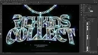 Bling Bling Diamond Text and Logo Effect PSD