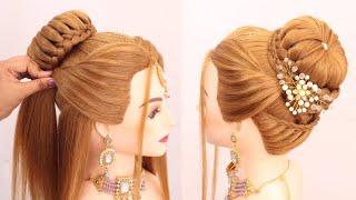 Classic Easy & Simple Bun Hairstyle For Wedding Guest  Juda Hairstyle For Gown
