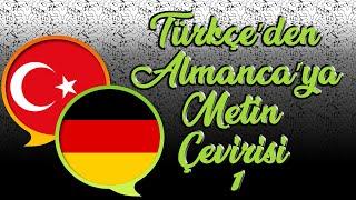 Türkçe’den Almanca’ya Metin Çevirisi - 1  Özgüven 