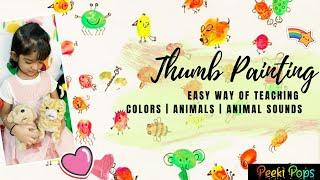 Thumb Painting  Activity for Kids  Easy Painting Ideas  Learning Activity  Finger Painting Art