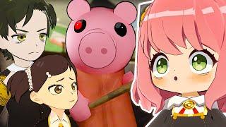 Anya Damian e Becky conhecem a PIGGY no Roblox no Spy x Family Vr