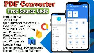 How to Create PDF Converter App  Free Source Code Android Studio  Image to PDF   Advance PDF Tool