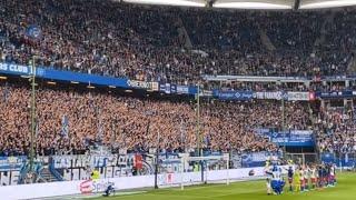 Euphoria HSV Fans after win at Volkspark Stadion  2.Bundesliga Hamburger SV vs Magdeburg 3 - 1