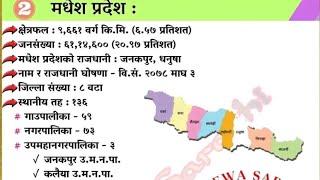 About Madesh Pradesh  Madesh Pradesh Loksewa Questions  Madesh Pradesh Loksewa Important Questions