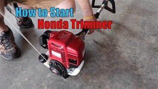 Honda 4 Stroke Trimmer Brushcutter How to Start Cold Start. HHT35s GX35 Versattach hht25s UMK425U