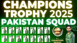 ICC Champions Trophy 2025 Pakistan Squad  Pakistan squad for ICC Champions Trophy 2025.