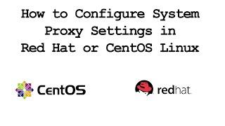 How to configure system proxy settings in Red Hat or CentOS Linux