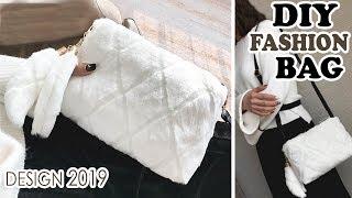 DIY WINTER PURSE BAG TUTORIAL  Cute Faux Fur Bag With Pockets Inside