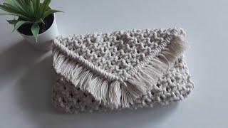 DIY macrame laukku macrame clutch