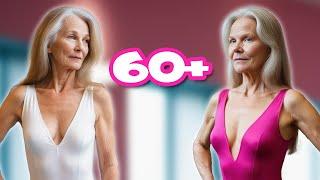 Natural Older Women over 60 Wearing Fitness Leotard