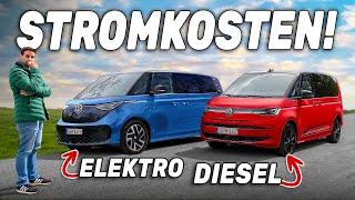 Darum versagt Elektro vs. Diesel VW ID Buzz vs. VW Multivan