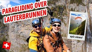 PARAGLIDING OVER LAUTERBRUNNEN  Staring in Mürren over the Lauterbrunnen Valley  FULL POV FOOTAGE