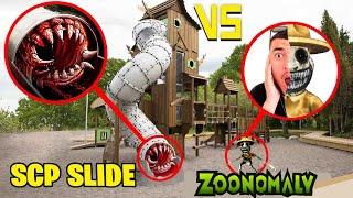 SCP SLIDE vs ZOONOMALY FILMÉ DANS LA VRAIE VIE  SCP 1562 Mange TwinneR et Zookeeper au Drone 