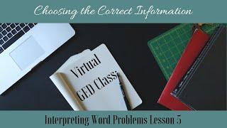 Virtual GED Class Choosing the Correct Information