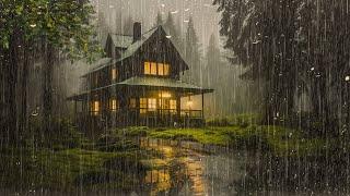 Heavy Rain for Sleeping & Insomnia Relief  Night Thunderstorm for Insomnia Study Relax ASMR