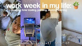 WORK WEEK IN MY LIFE VLOG forex trading aesthetic room transformation working & studying