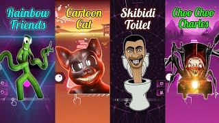 Rainbow Friends vs Cartoon Cat vs Skibidi Toilet vs Choo Choo Charles Smash Color - Tiles Hop