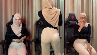 Hijab style ala Habibah black and cream