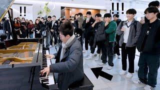 몰래카메라 유명 피아니스트가 갑자기 전시된 피아노 쳐서 사람들 놀라게 하기 베토벤 월광