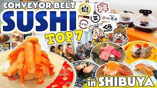 Shibuya Tokyo Conveyor Belt Sushi Restaurant TOP7  Japan Travel Food Vlog