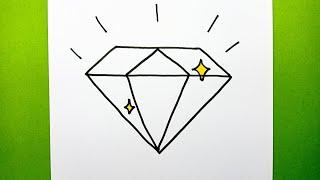 Very Easy Diamond Drawing How to Draw Diamond Painting Step by Step