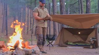 Solo Camping and Relaxing under Tarp  Cosy ASMR