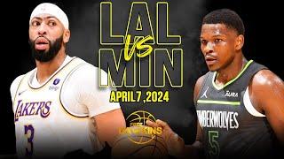 Los Angeles Lakers vs Minnesota Timberwolves Full Game Highlights  April 7 2024  FreeDawkins