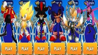 Sonic Dash - Sonic.EXE vs Shadow.EXE vs Tails Nine vs Classic Super Sonic - All Characters Unlocked