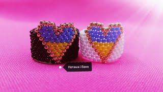 МК Каблучка серце. Мозаїка. Beaded ring. DIY. Tutorial