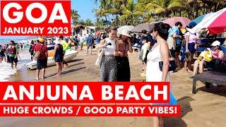 Goa  Anjuna Beach - January 2023  Situation Update  Watersports Shacks  Goa Vlog Anjuna Market