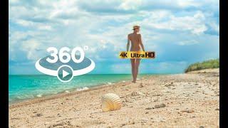 Biking to Cala Roca Grossa Beach Sant Pol de Mar Nudist Beach #video360 #VR 4K