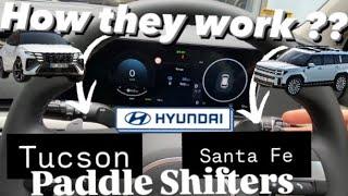 How do paddle shifters work on Hyundai Tucson and Santa Fe PHEV