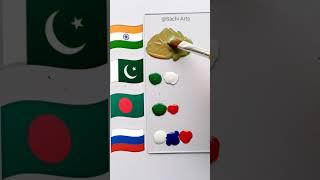 India Pakistan  Bangladesh Russia Flag Colour Mixing  Independence Day #art #shorts #viral