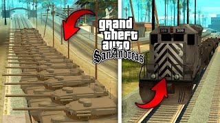 Смогут ли 100 ТАНКОВ остановить ПОЕЗД в GTA San Andreas ?